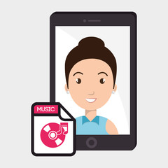 woman with smartphone isolated icon design, vector illustration  graphic 