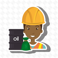 persons with barrel petroleo isolated icon design, vector illustration  graphic 