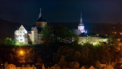 Fototapeta na wymiar Schloss und Kirche in Schwarzenberg Erzgebirge