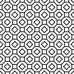 Vector seamless texture. Modern stylish texture. Repeating geometric tiles with octagons. Monochrome graphic design.