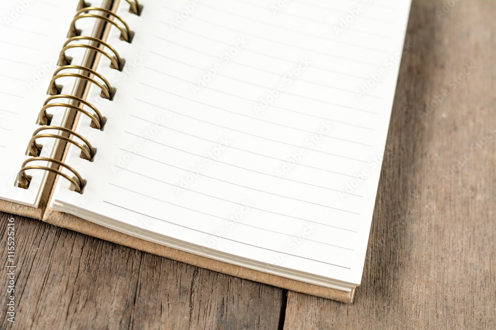 Poster notebook on the table