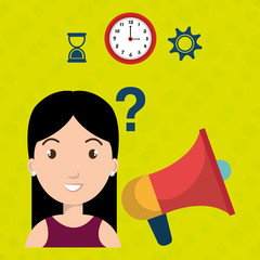 woman with speaker isolated icon design, vector illustration  graphic 