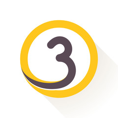 Number three logo in circle.