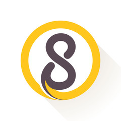 Number eight logo in circle.