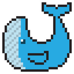 illustration design pixel art whale