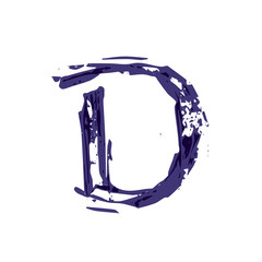 Letter D logo hand drawn with dry brush.