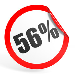 Discount 56 percent off. 3D illustration.