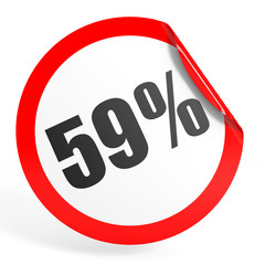 Discount 59 percent off. 3D illustration.