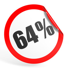 Discount 64 percent off. 3D illustration.