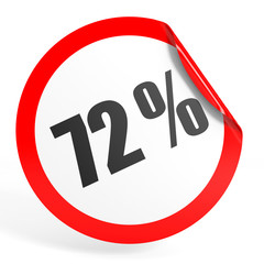 Discount 72 percent off. 3D illustration.