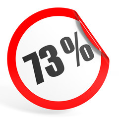 Discount 73 percent off. 3D illustration.
