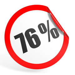 Discount 76 percent off. 3D illustration.