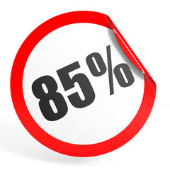 Discount 85 percent off. 3D illustration.