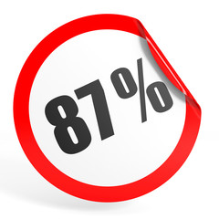 Discount 87 percent off. 3D illustration.