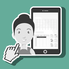 woman with cellphone isolated icon design, vector illustration  graphic 