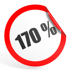 Discount 170 percent off. 3D illustration.