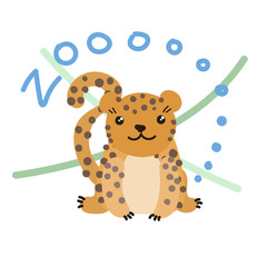 Fototapeta premium Set of Cute Vector Zoo Animal. Kawaii eyes and style. 