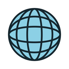 Black and white sphere shape  isolated icon, vector illustration graphic.