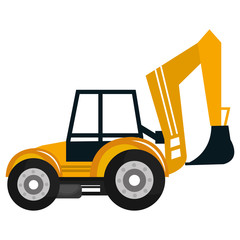 Construction vehicle machinary isolate flat icon, vector illustration.