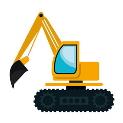 Construction vehicle machinary isolate flat icon, vector illustration.