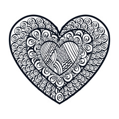 Decorative and beautiful heart design, vector illustration graphic.