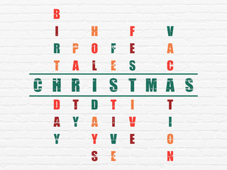 Entertainment, concept: Christmas in Crossword Puzzle