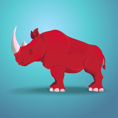 Red rhino vector illustration