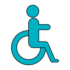 Medical healthcare blue handicap symbol, vector illustration graphic design.