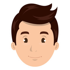 Young man face cartoon design, vector illustration graphic icon.