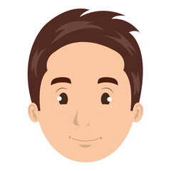 Young man face cartoon design, vector illustration graphic icon.