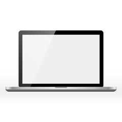 Laptop Computer with Blank White Screen