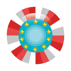 Fototapeta premium Circus ball colorful isolated flat icon, vector illustration graphic design.