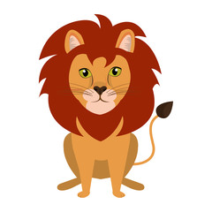 Circus lion feline cartoon design, vector illustration graphic.