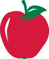 Apple red with green leaf