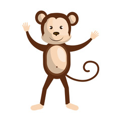 Circus monkey doing pirouettes cartoon design, vector illustration graphic.