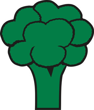 Broccoli cartoon style