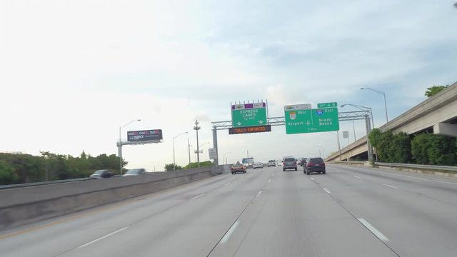 Driving on I95 in Miami Florida