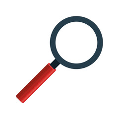 Magnifying glass isolated flat icon, vector illustration graphic design.