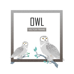 Snowy Owls Flat Design Vector Illustration