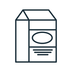 Milk in box packaging isolated flat icon, vector illustration graphic design.