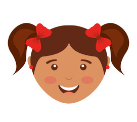 little girl avatar  isolated icon design