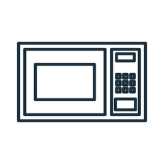 Home appliance microwave isolated flat icon, vector illustration graphic.