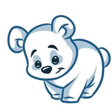 Little White Bear cartoon illustration isolated image animal character 

