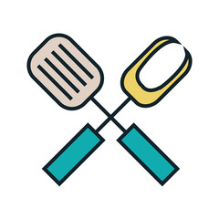 Kitchen dishware and utensil theme design, vector illustration graphic.