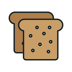 Delicious and fresh bread, isolated flat icon vector illustration graphic design.