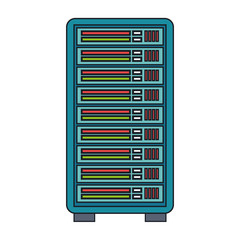 Hosting and cloud computing data base, isolated flat icon vector illustration.