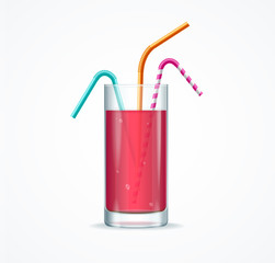 Red Cocktail Glass. Vector