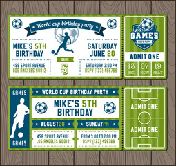 Vector Soccer Party invites