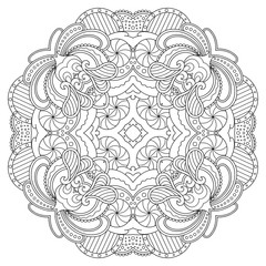  Black and white mandala.