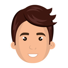 Young male with pompadour cartoon design, vector illustration graphic icon.